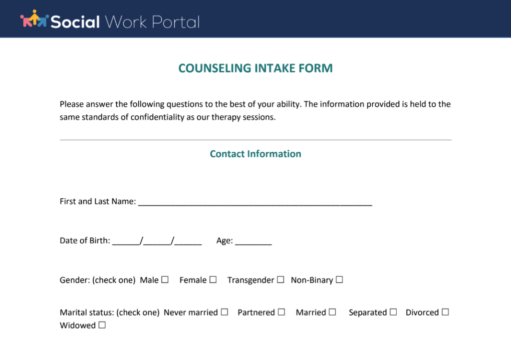 counselling tools and templates