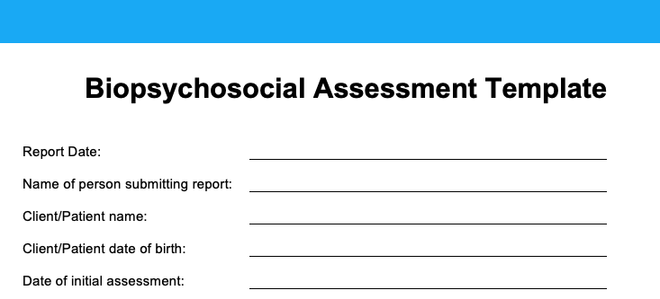 biopsychosocial assessment template