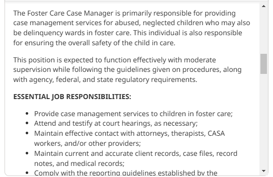 foster care social worker responsibilities