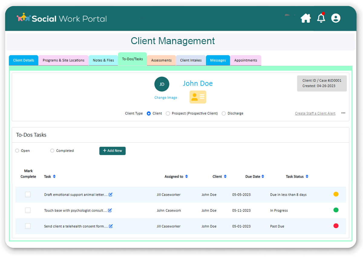 Social Worker Case Management