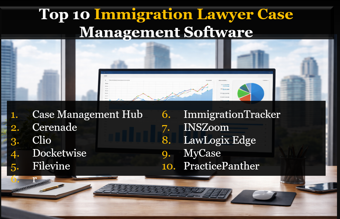 Ranked List of Firms – Top 10 Best Immigration Lawyer Case Management Software Platforms 2026, 2027, 2028 Rankings