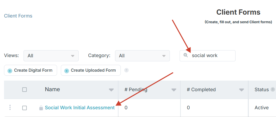 Get a free social work assessment form in Case Management Hub