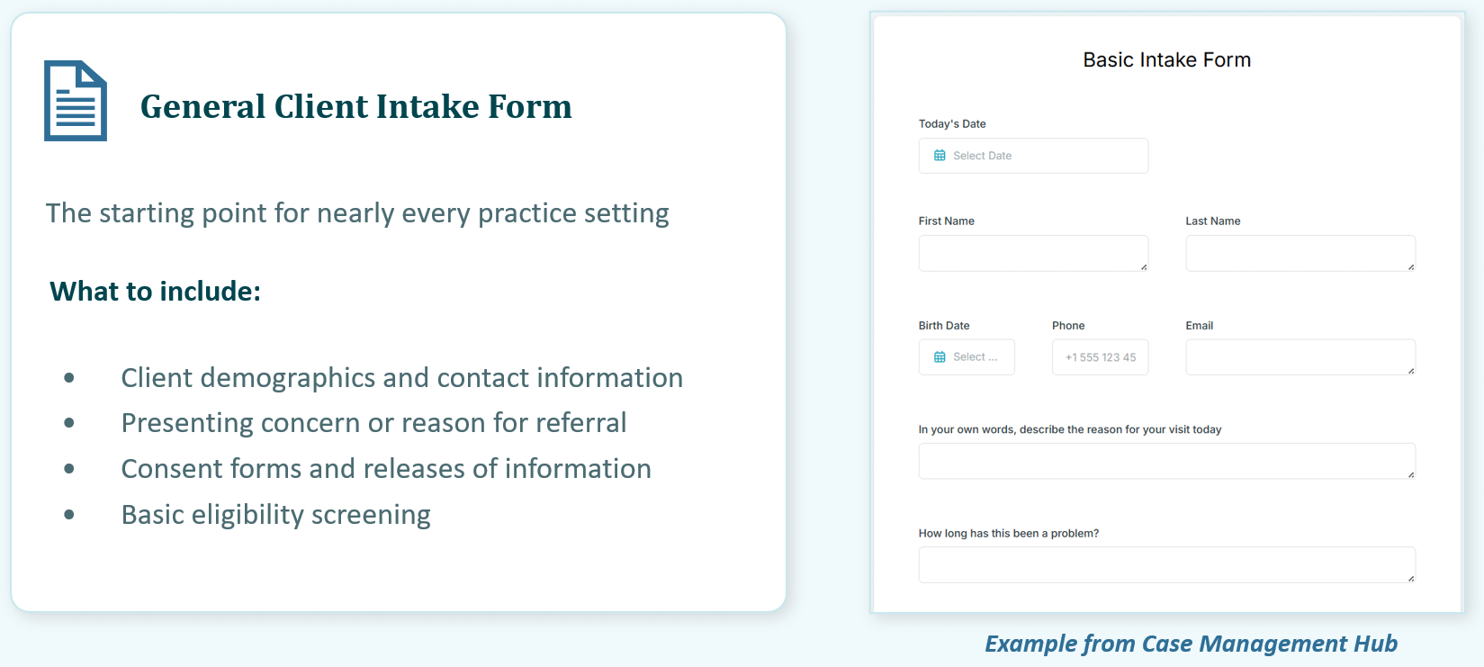 General Client Intake Form in Social Work