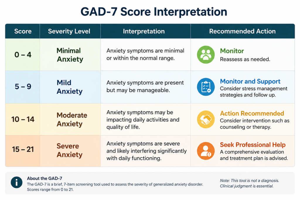 GAD-7 Score Interpretation