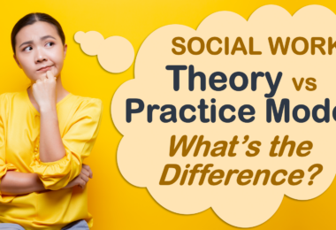 What's the difference between a social work theory and practice model?